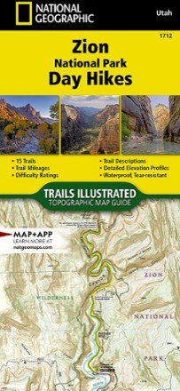 Zion National Park Day Hikes Topographic Map Guide