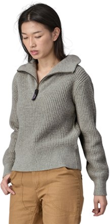 Recycled Wool-Blend Quarter-Zip Pullover - Women's