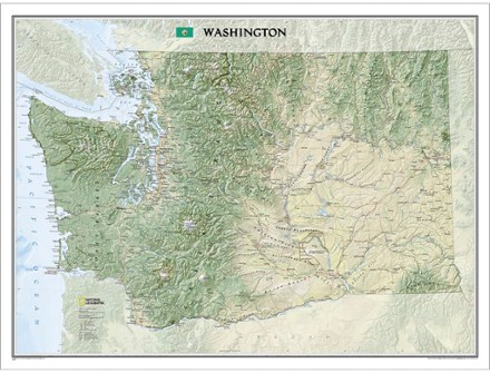 Washington Wall Map - Tubed