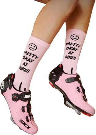 Pretty Okay At Bikes Crew Socks