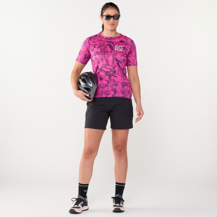 Grid Floral LTD Printed Bike T-Shirt - Women's