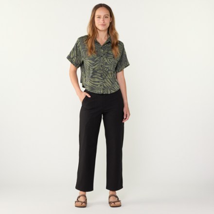 Bless Up Cropped Button-Up Shirt - Women's