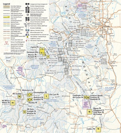 Colorado 14ers South Topographic Map Guide