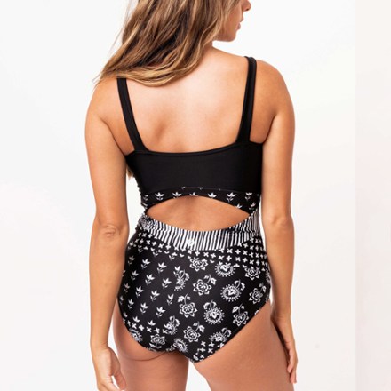 Patchwork One-Piece Swimsuit - Women's