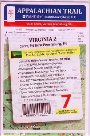 Appalachian Trail Pocket Profile Map: Virginia 2 (Ceres, VA - Pearlsburg, VA)