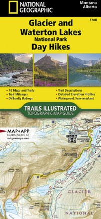 Glacier and Waterton Lakes National Park Day Hikes Topographic Map Guide