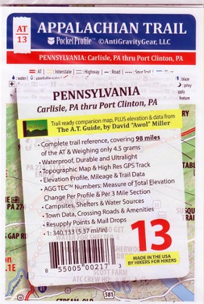 Appalachian Trail Pocket Profile Map: Pennsylvania (Carlisle, PA - Port Clinton, PA)