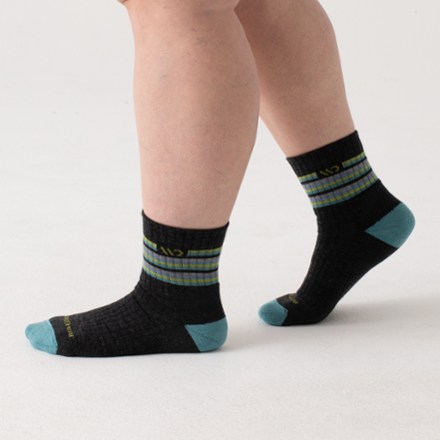 Multi Stripe Cushioned Micro Crew Socks - Women's