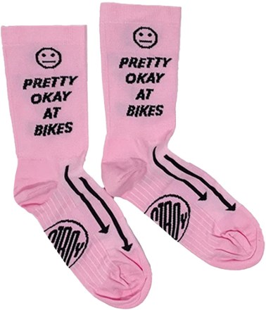 Pretty Okay At Bikes Crew Socks