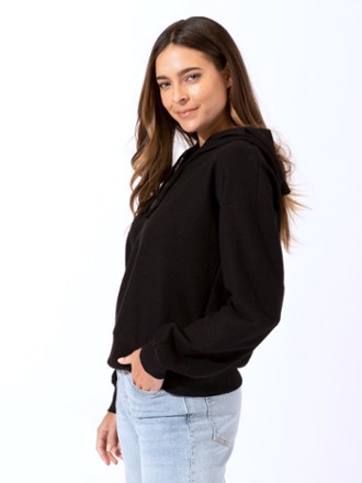 Double Knit Slub Henley Hoodie - Women's