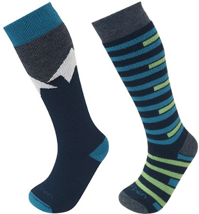 Merino Ski Socks - 2 Pairs Kids'