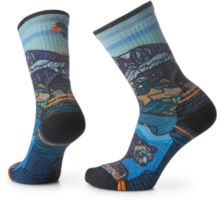 Hike Light Cushion Icy Range Print Crew Socks - Women's