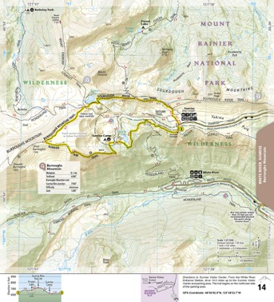 Mount Rainier National Park Day Hikes Topographic Map Guide