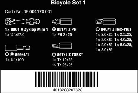 Bicycle Set 1 - 14-Piece Wrench and Bit Set