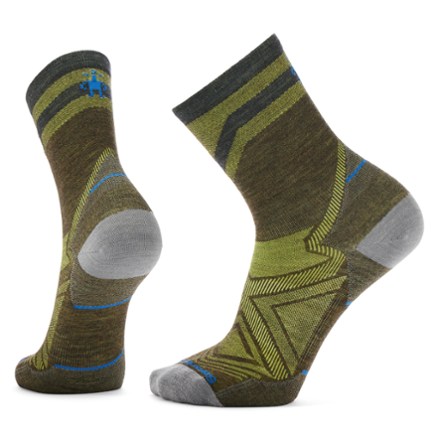 Performance Run Zero Cushion Mid Crew Pattern Socks - Men's