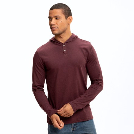 Durable Henley T-Shirt Hoodie - Men's