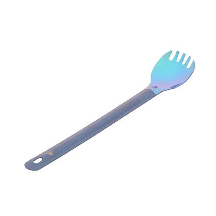 Titanium Long Handle Spork with Polished Bowl