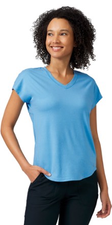 B Cool V-Neck Scallop Hem Top - Women's