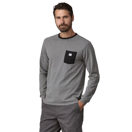 Long-Sleeve Shop Sticker Pocket Responsibili-Tee Shirt