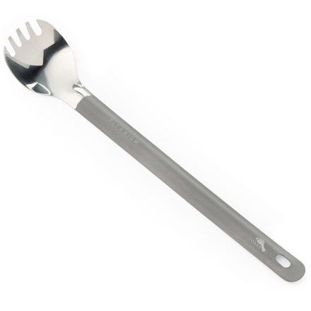 Titanium Long Handle Spork with Polished Bowl