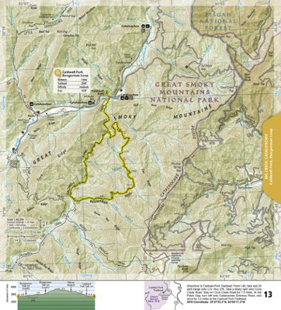 Great Smoky Mountains National Park Day Hikes Topographic Map Guide