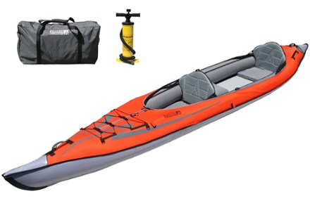 AdvancedFrame Convertible Sit-In Tandem Inflatable Touring Kayak with Pump - 15'