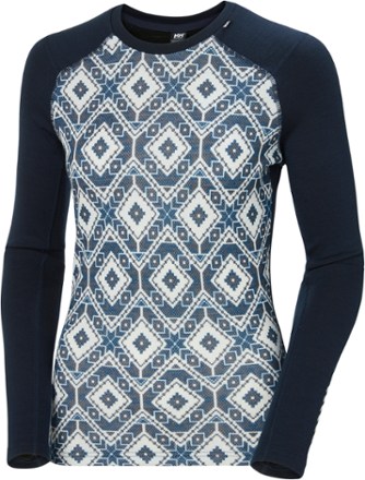 LIFA Merino Midweight Graphic Base Layer Crew Top - Women's