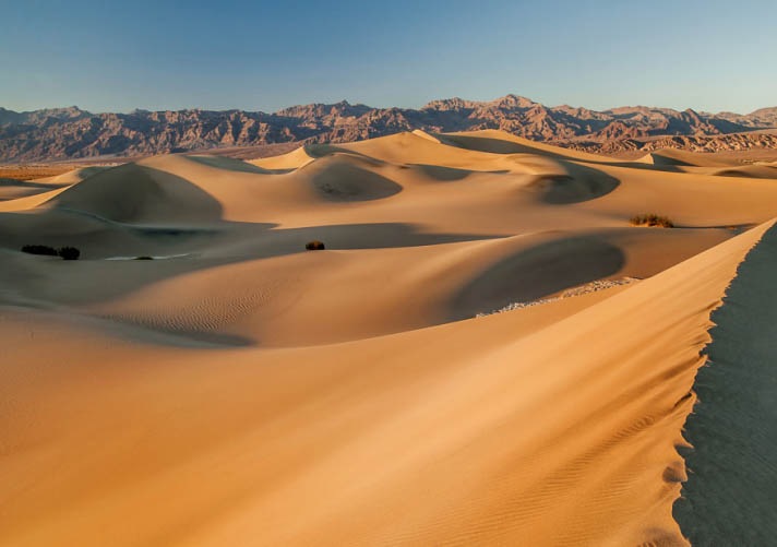 Take a sunset stroll on the golden Mesquite Flat Sand Dunes.