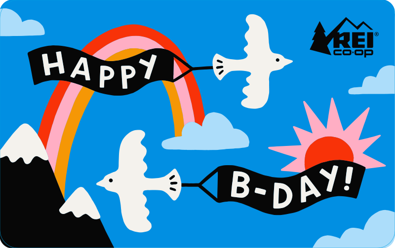 Happy B-Day Birds Rainbow REI E-Gift Card