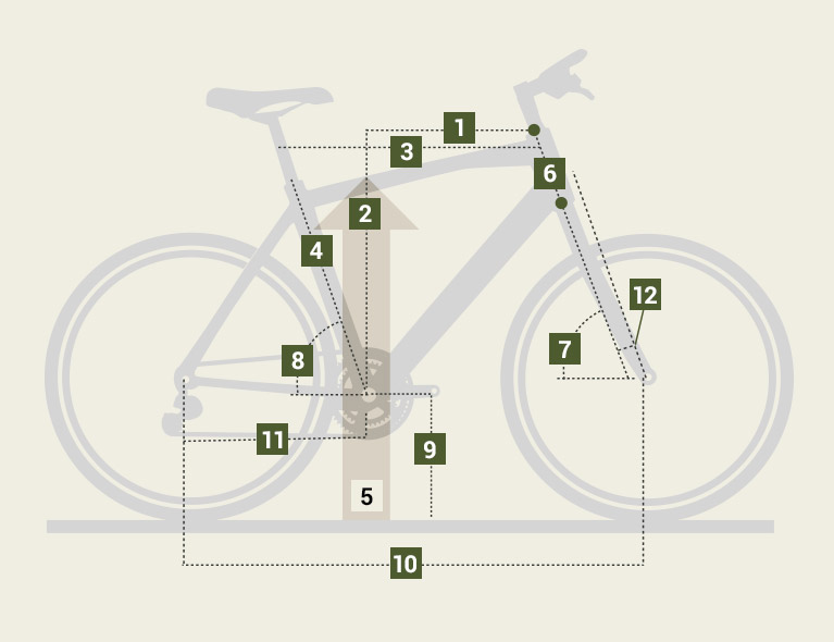 Graphic of a bike and its measurements