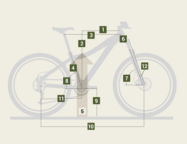 Graphic of a bike and its measurements