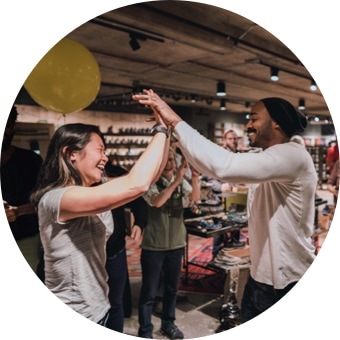 REI members having fun at an in-store event
