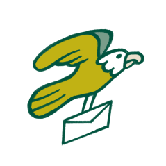 illustration of an Eagle flying while holding mail
