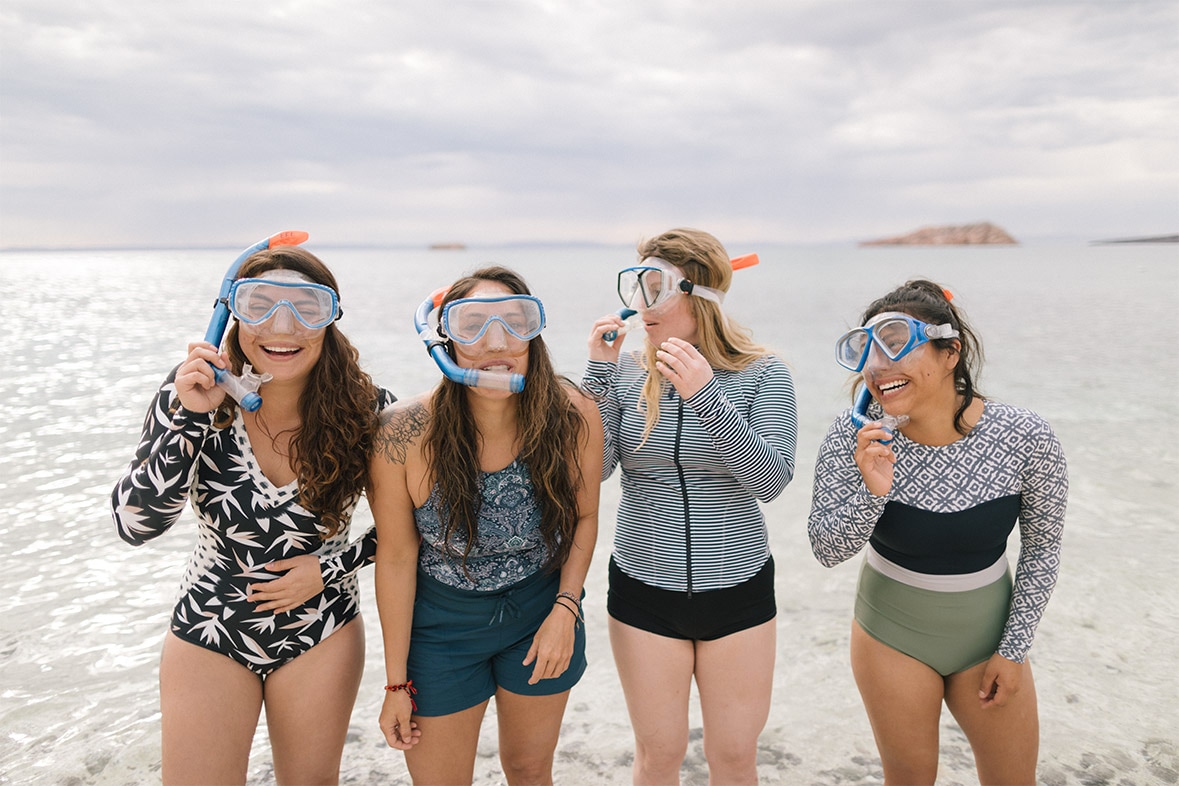 A snorkel mask photoshoot