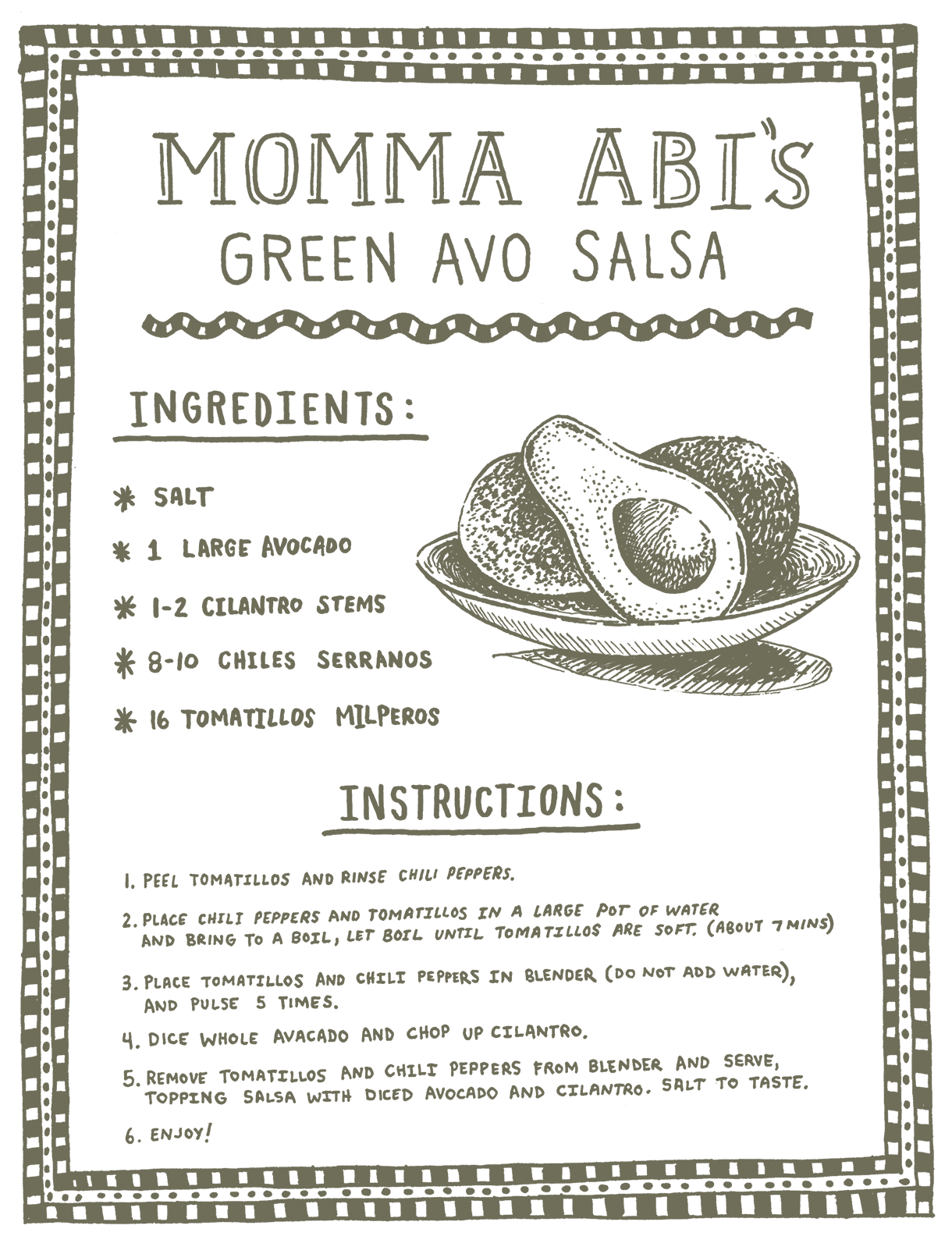 Momma Abi's Green Avo Salsa Recipe
