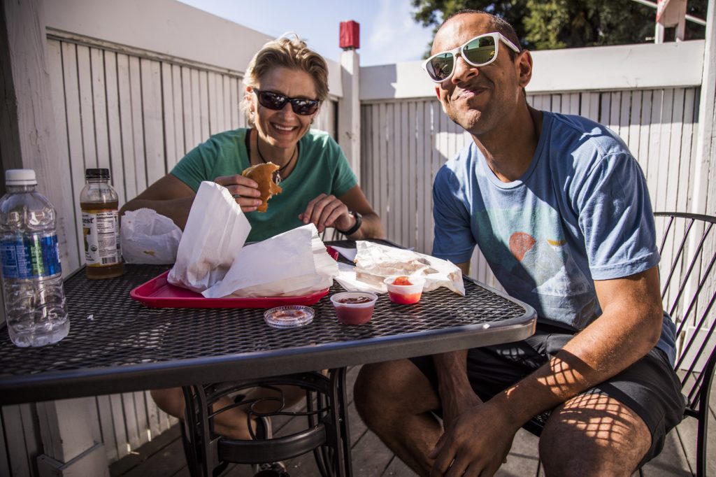 Post-ride meal on Vashon Island