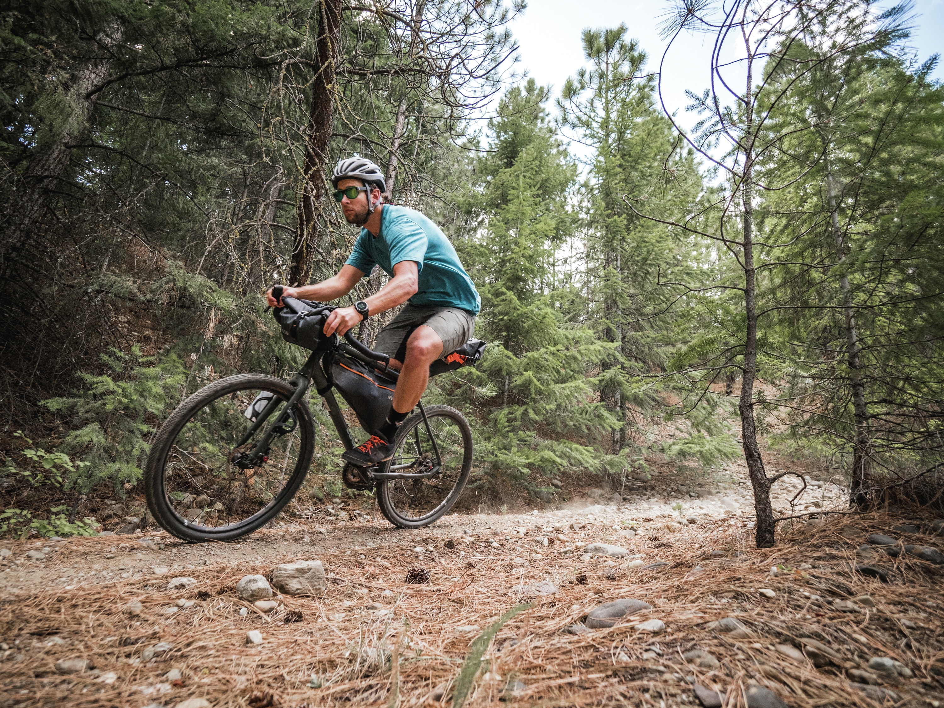 Cyclist on a path