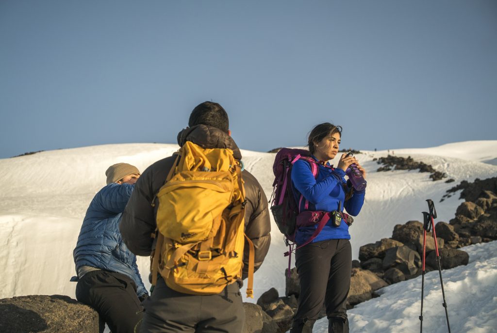 Yesenia and her brothers on Mt St Helens