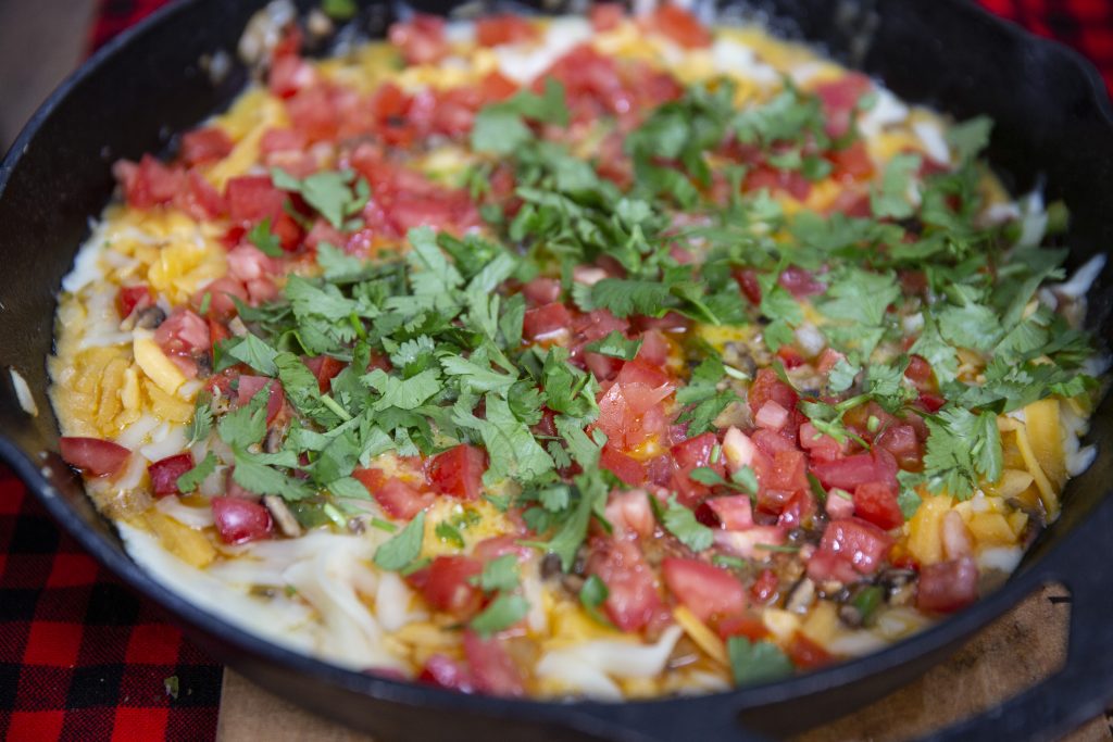 Queso fundido after cooking