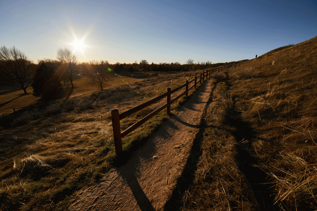 The sun shines over Boise, Idaho's Camel Back Park.