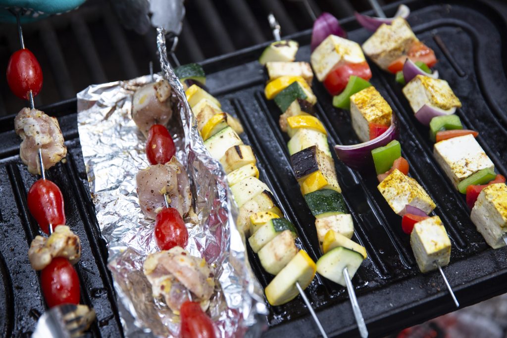 3 kebabs fully cooked