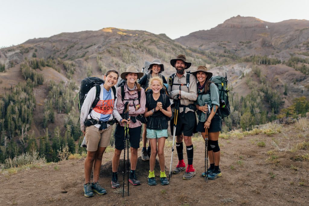 The Strawbridge family poses for a photo along their thru-hike of the Pacific Crest Trail.