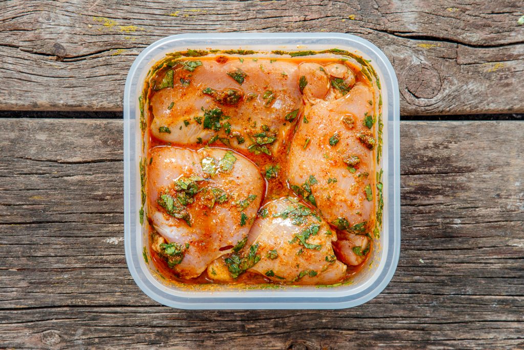 Marinating chicken for grilled tacos
