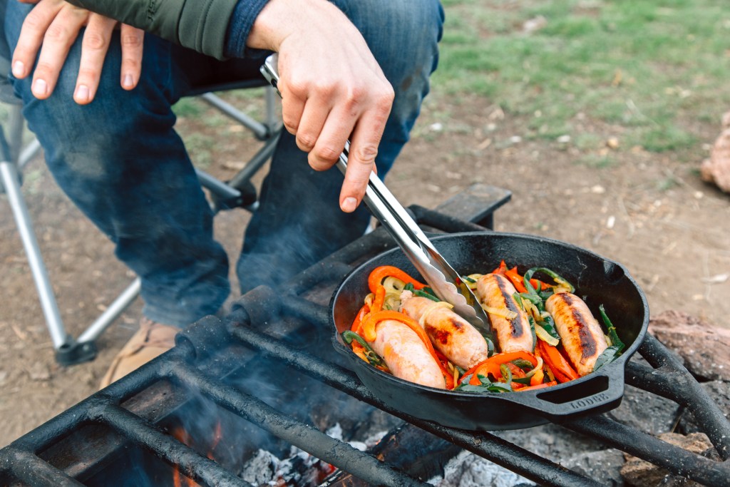 Cast-Iron Skillet Brats with the Fixings