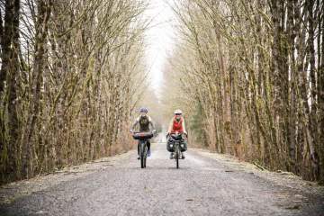 Co-op Cycles bikes on a dirt trail
