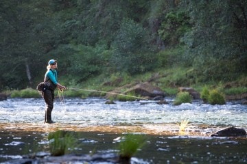 Terry Meyers fishing for steelhead