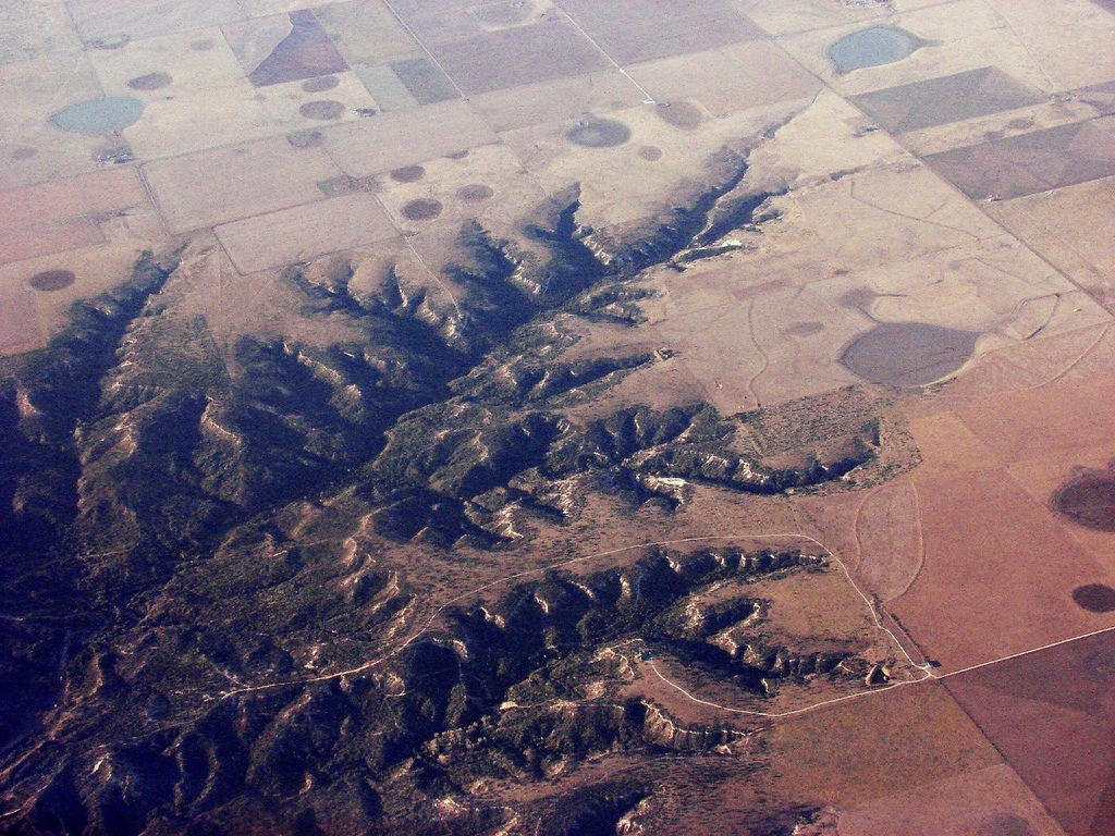 an aerial view of Palo Duro Canyon