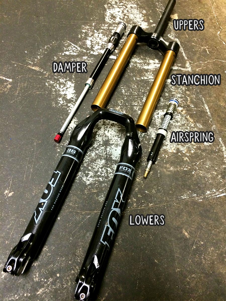 mountain bike front fork rebuild