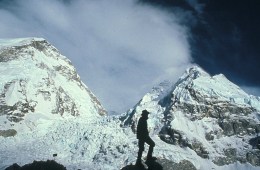 Sea to Summit co-founder Tim Macartney-Snape in profile before Mount Everest