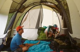 Campers in their tent